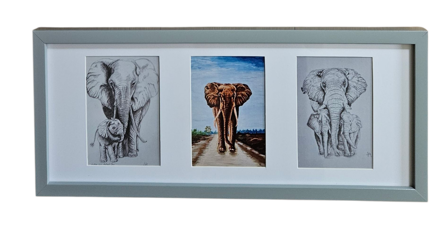 Triple Print Elephants