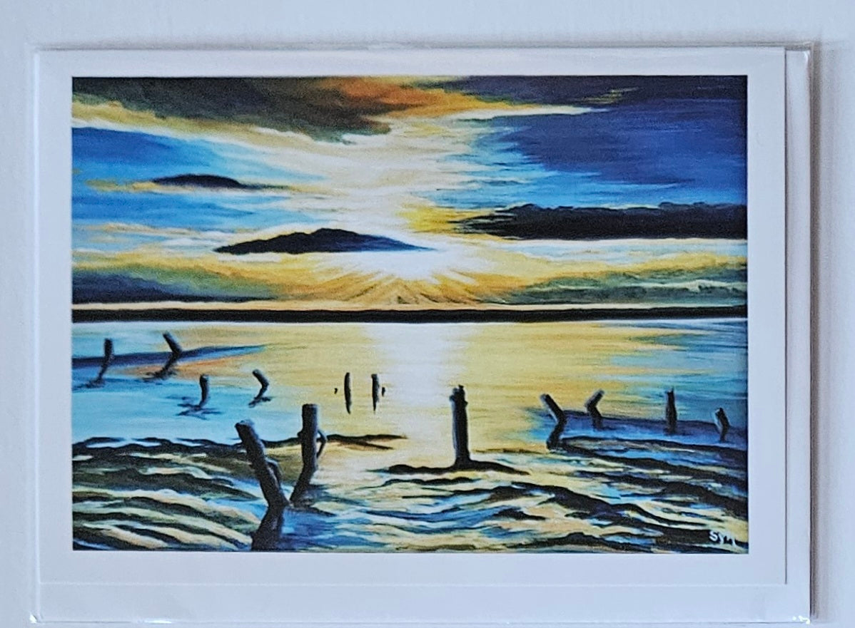 Salmon Fishing Posts Card