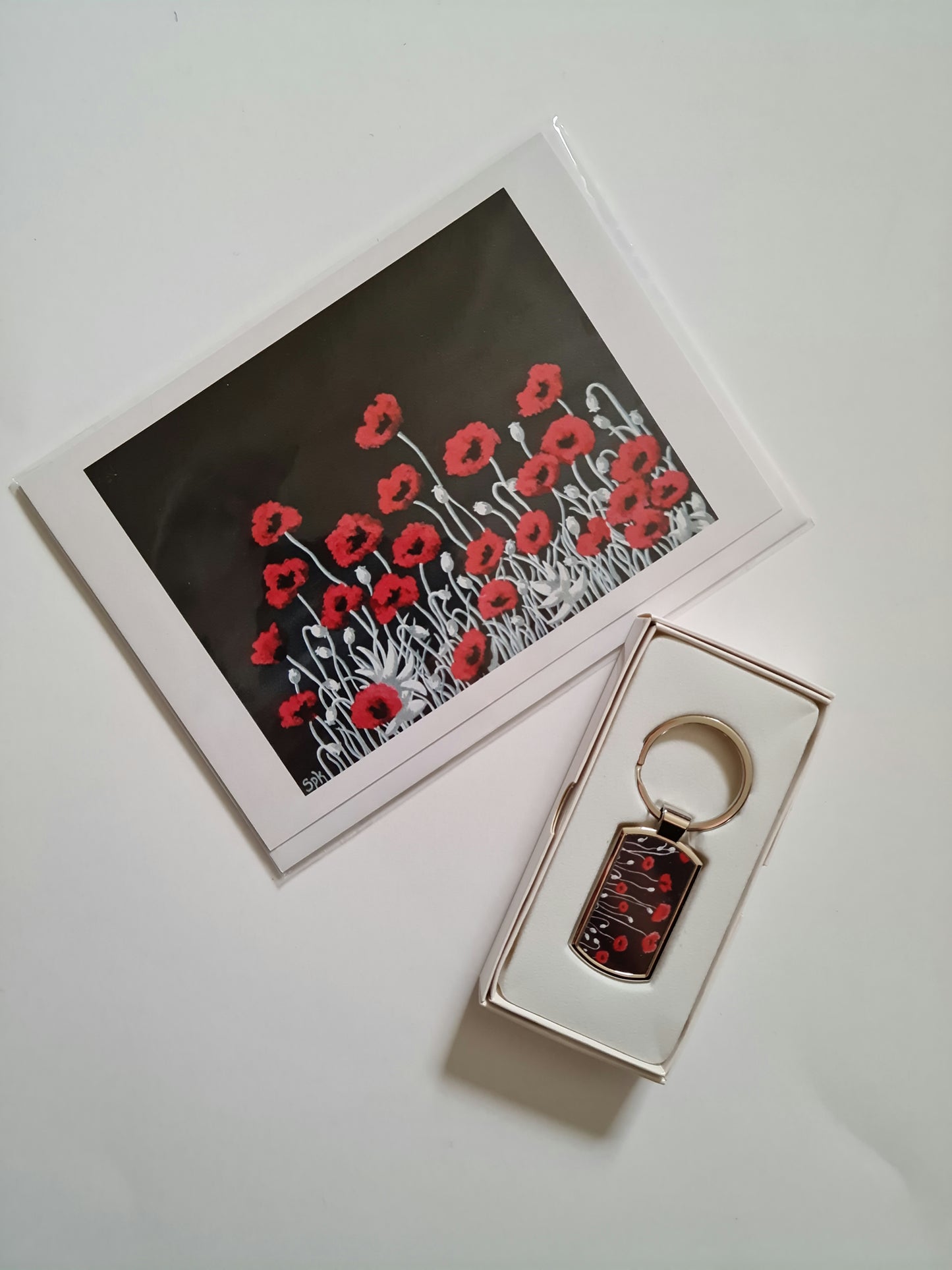 Poppies Keyring & Card Set