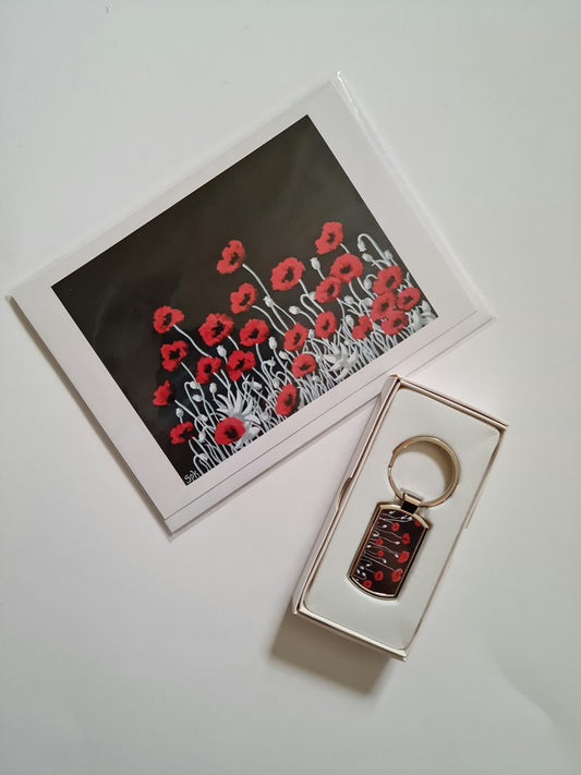 Poppies Keyring & Card Set