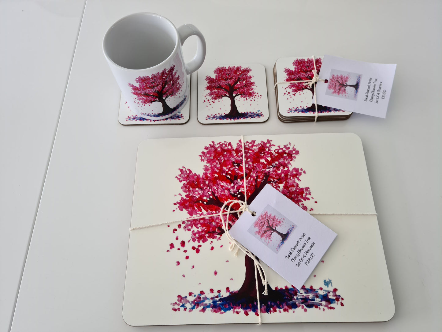 Cherry Blossom Placemats and Coaster Set