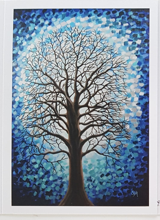 Tree Of Light Blue Card